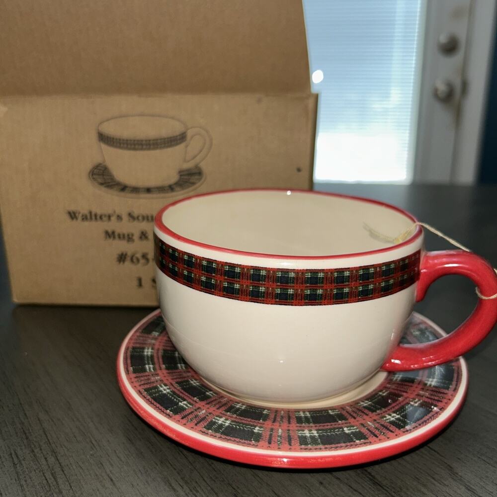 Boyds Bears WALTERS SOUPER DOUPER MUG/SAUCER 2006 Christmas Home Decor